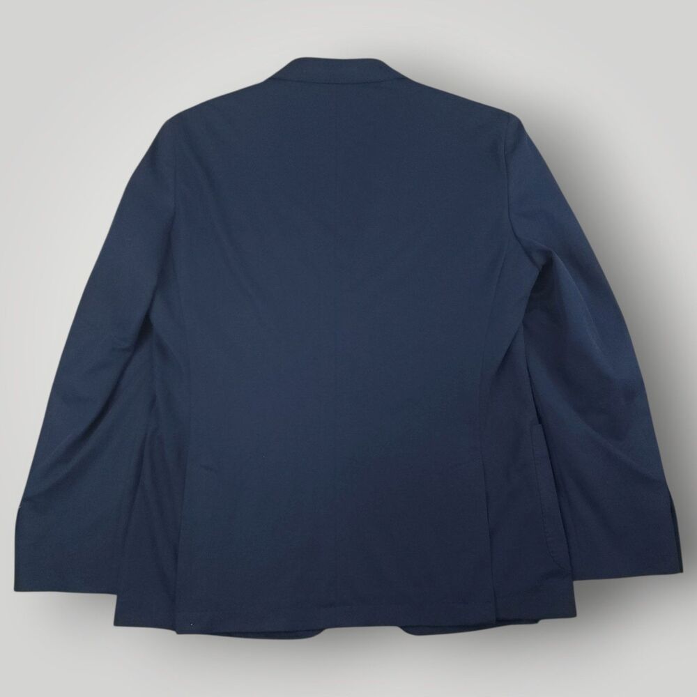 Bar III Sport Coat Mens 42R Unstructured Hopsack Patch Pocket Cotton Blend Navy - Picture 3 of 12